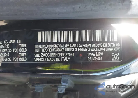 2015 Jeep Renegade Latitude из США, поврежденный, VIN ZACCJBBH0FPC37034